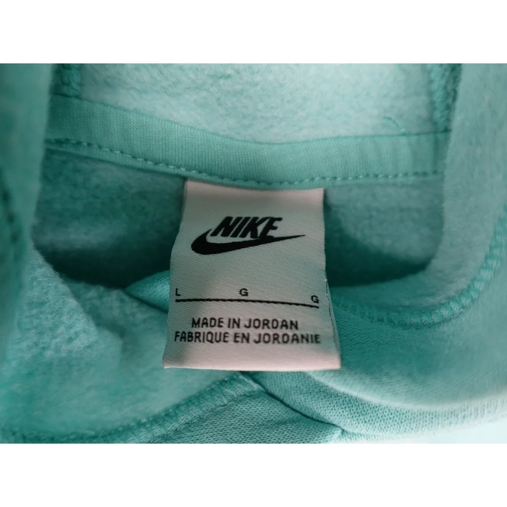 Nike Hoodie Boys Large L Teal Green Good Graphic Logo‎ Pullover FD2988-300